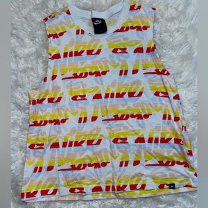 Nike Athletic Tank Top Womens Size L Nike Print